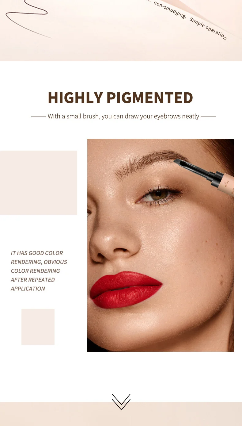 Eyebrow Dyeing Cream Waterproof Long-lasting Smudge-proof 3D Velvet Brow Stamp 2 eyebrow dyeing cream waterproof long lasting smudge proof 3d velvet brow stamp sit k2m4a866 desc 2