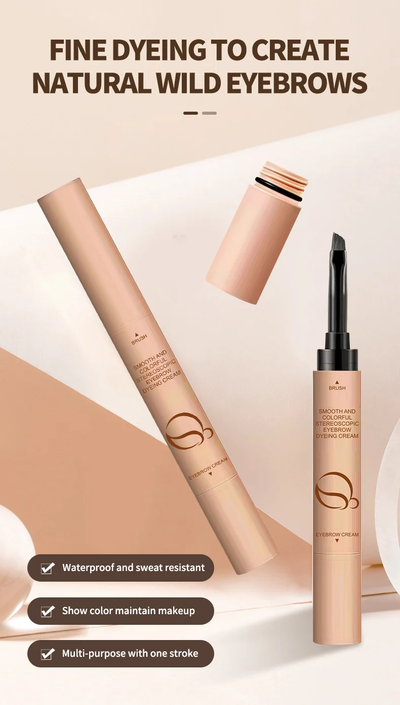 Eyebrow Dyeing Cream Waterproof Long-lasting Smudge-proof 3D Velvet Brow Stamp 3 eyebrow dyeing cream waterproof long lasting smudge proof 3d velvet brow stamp sit k2m4a866 desc 3