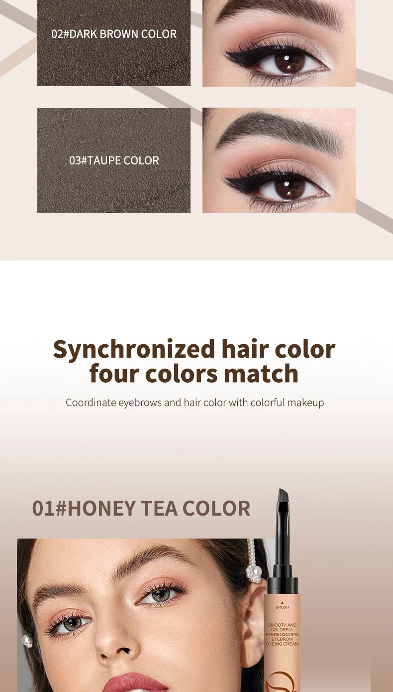 Eyebrow Dyeing Cream Waterproof Long-lasting Smudge-proof 3D Velvet Brow Stamp 9 eyebrow dyeing cream waterproof long lasting smudge proof 3d velvet brow stamp sit k2m4a866 desc 9