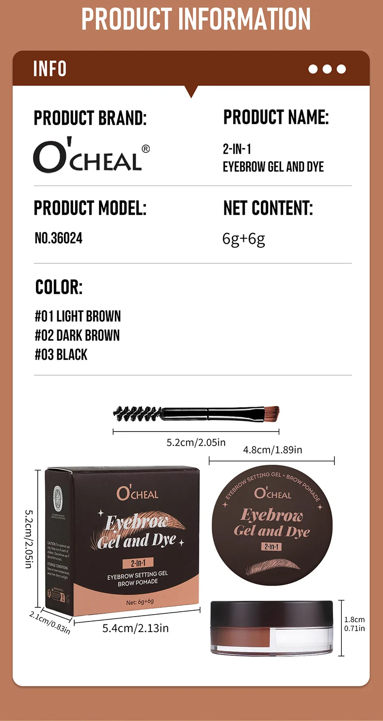 Eyebrow Gel and Dye 2-in-1 Waterproof Tinting & Setting Gel for Natural Fuller Brows 10 eyebrow gel dye 2 in 1 waterproof tinting setting gel sit 5ukg5yrf desc 10
