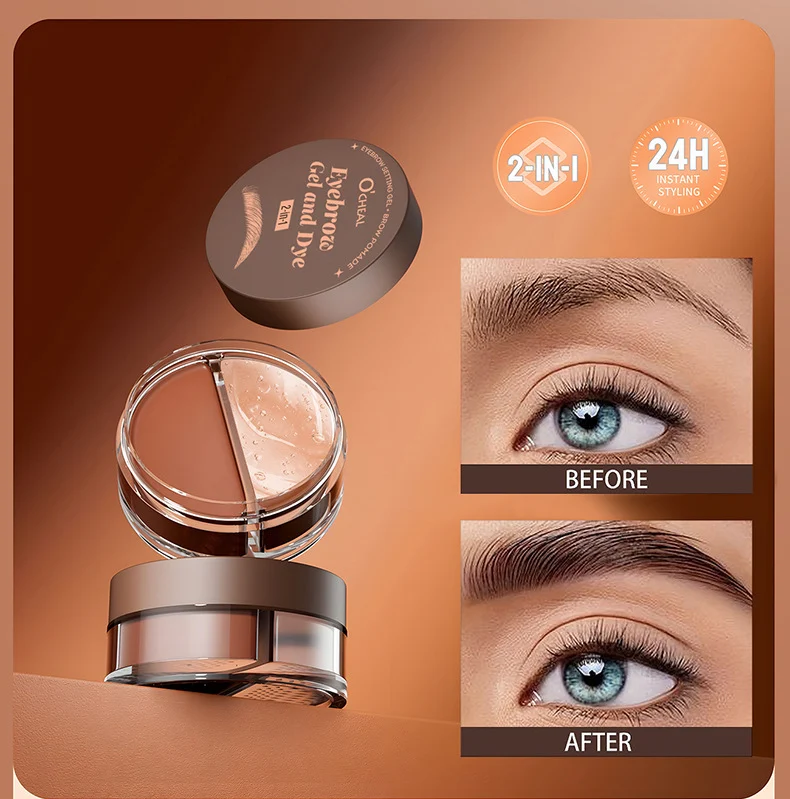 Eyebrow Gel and Dye 2-in-1 Waterproof Tinting & Setting Gel for Natural Fuller Brows 4 eyebrow gel dye 2 in 1 waterproof tinting setting gel sit 5ukg5yrf desc 4
