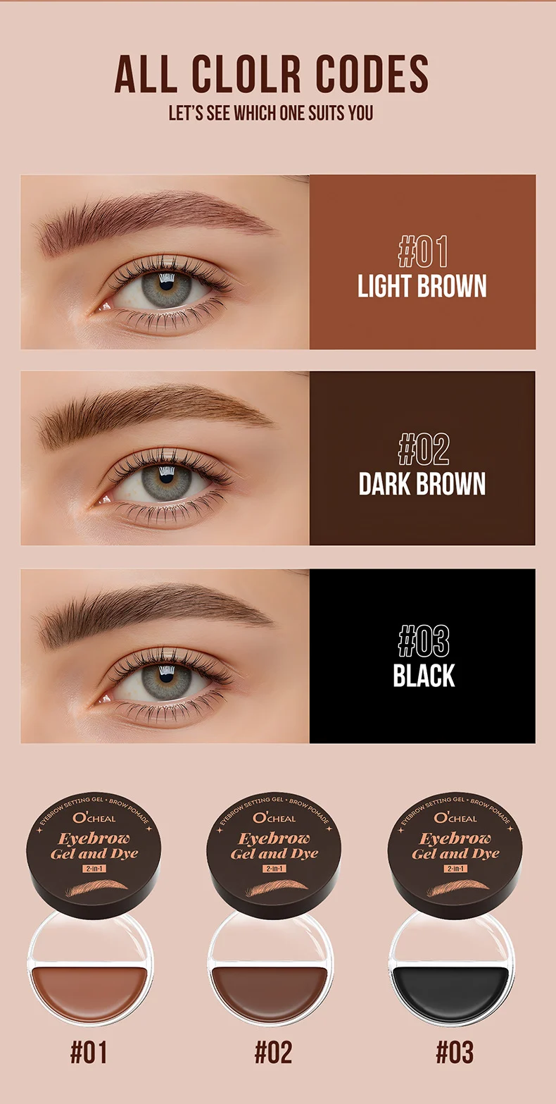 Eyebrow Gel and Dye 2-in-1 Waterproof Tinting & Setting Gel for Natural Fuller Brows 8 eyebrow gel dye 2 in 1 waterproof tinting setting gel sit 5ukg5yrf desc 8