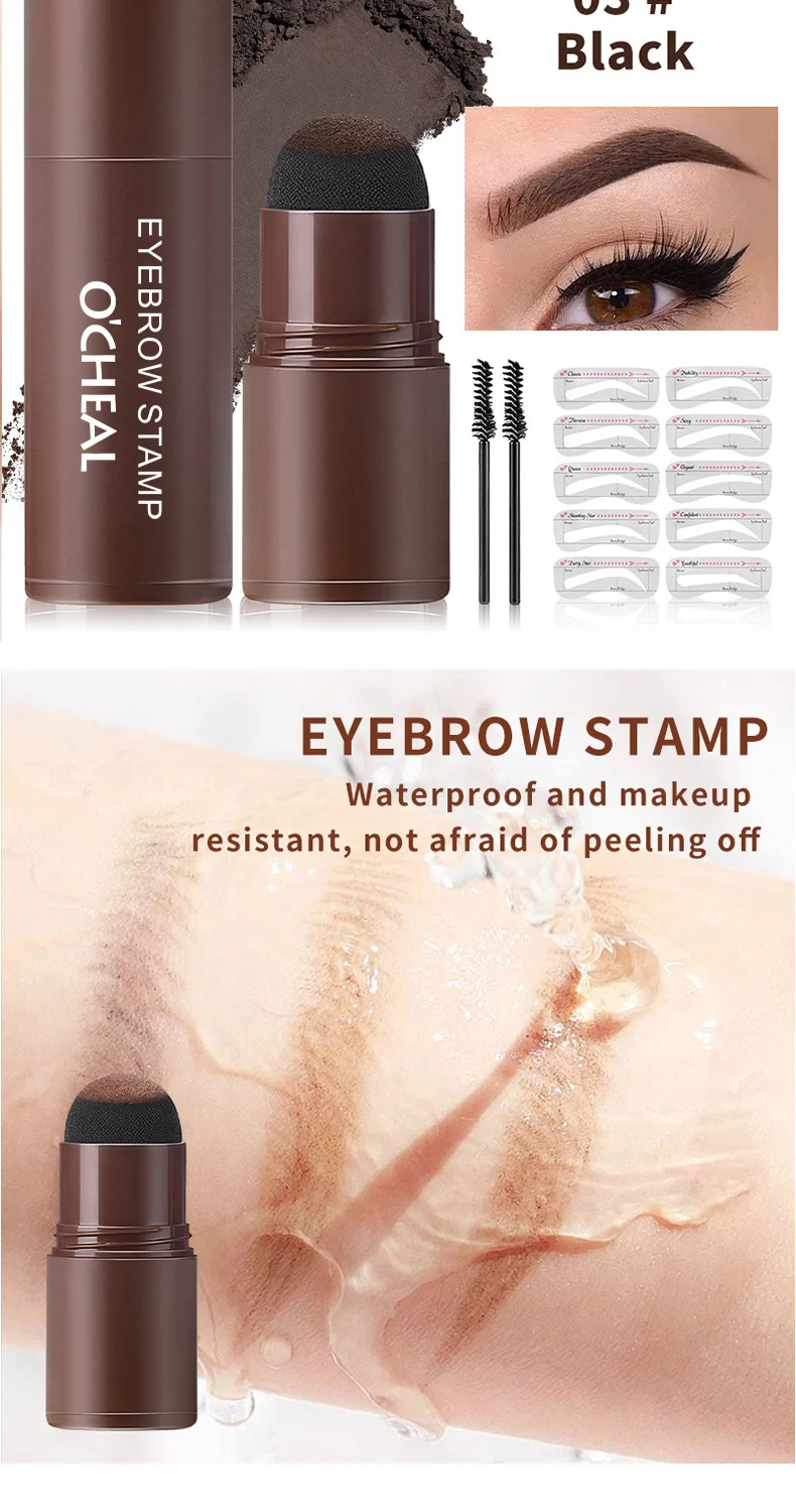 Eyebrow Stamp Kit Instant Brow Shaping Powder with Stencils & Brushes 11 eyebrow stamp kit instant brow shaping sit bq4hx9be desc 11