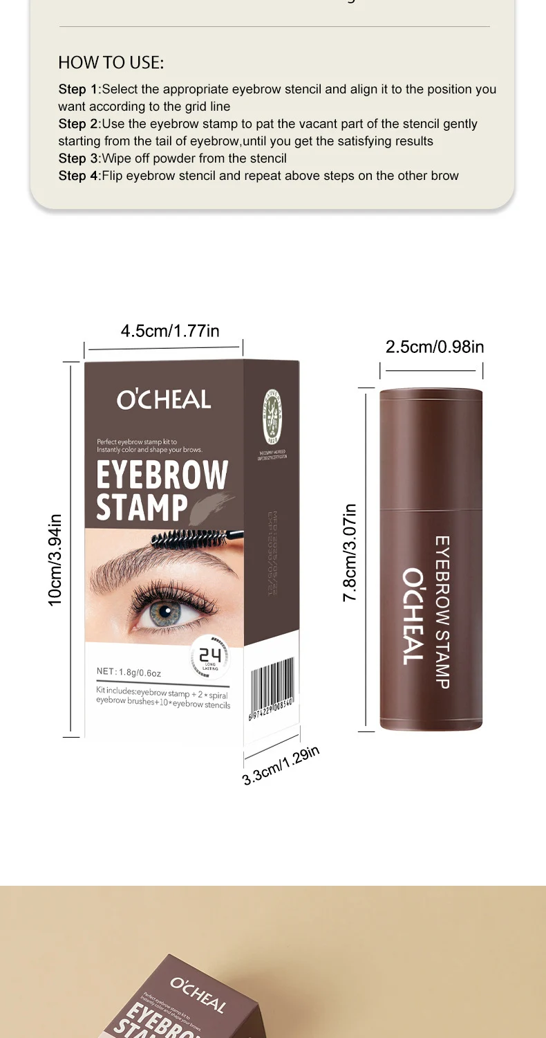 Eyebrow Stamp Kit Instant Brow Shaping Powder with Stencils & Brushes 13 eyebrow stamp kit instant brow shaping sit bq4hx9be desc 13