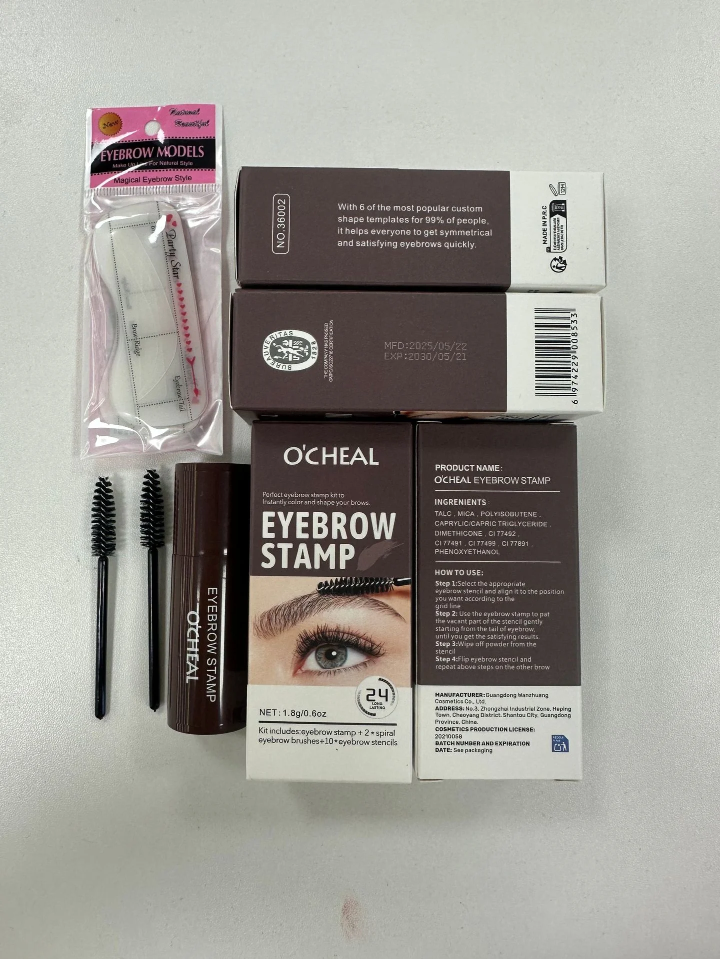 Eyebrow Stamp Kit Instant Brow Shaping Powder with Stencils & Brushes 4 eyebrow stamp kit instant brow shaping sit bq4hx9be desc 4