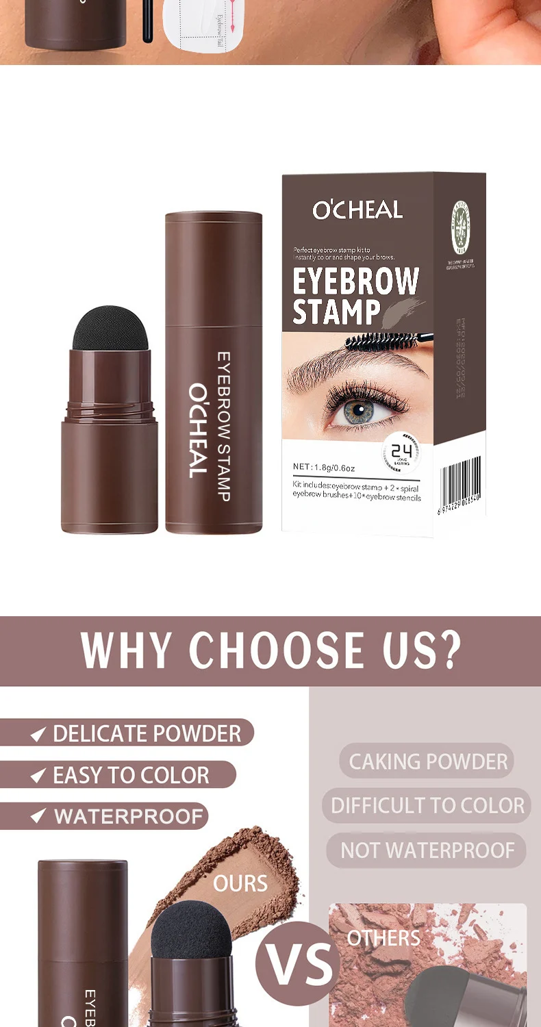 Eyebrow Stamp Kit Instant Brow Shaping Waterproof Powder with Stencils & Brushes 2 eyebrow stamp kit instant brow shaping waterproof sit 7ru72hgu desc 2