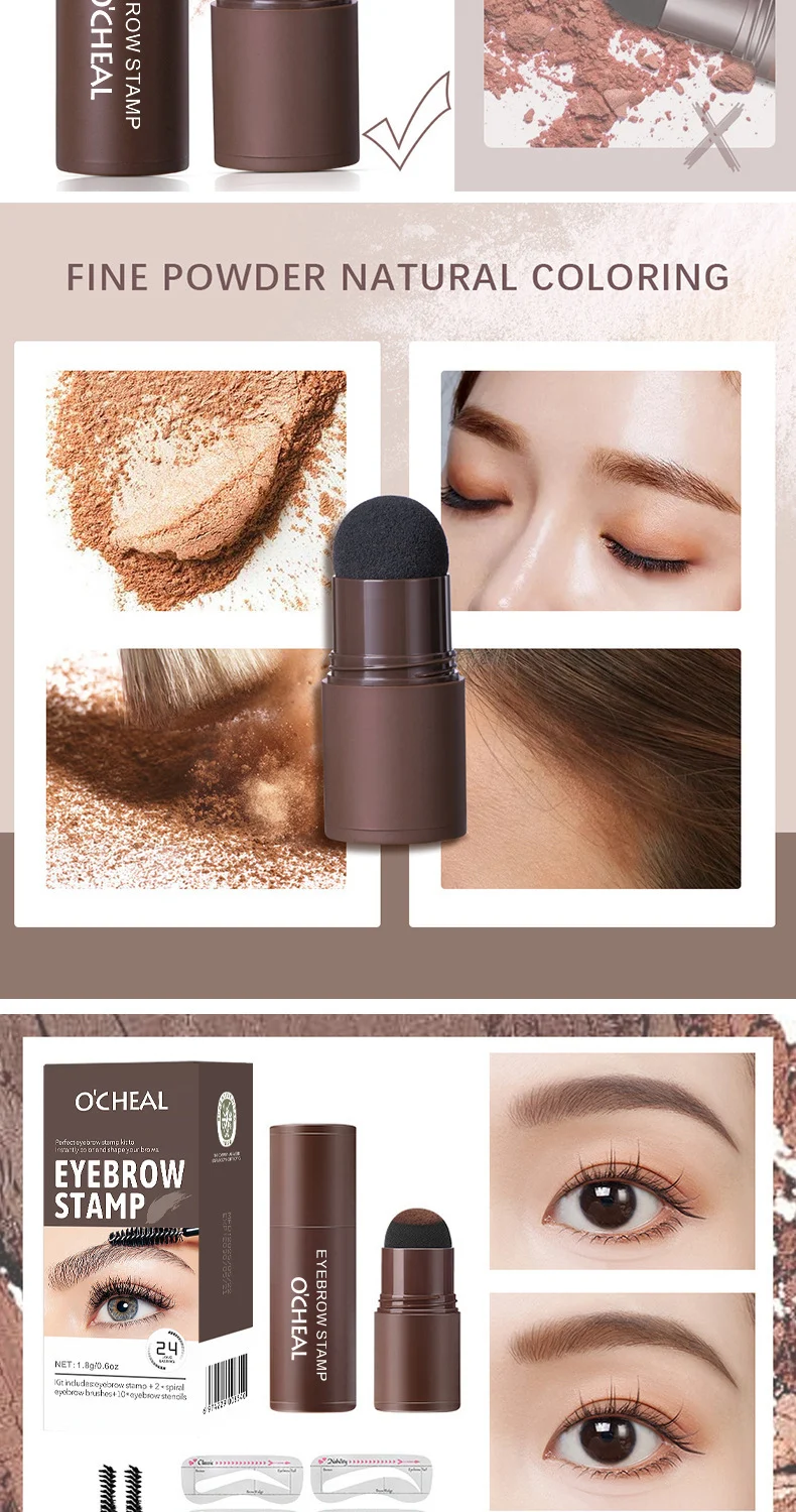 Eyebrow Stamp Kit Instant Brow Shaping Waterproof Powder with Stencils & Brushes 3 eyebrow stamp kit instant brow shaping waterproof sit 7ru72hgu desc 3