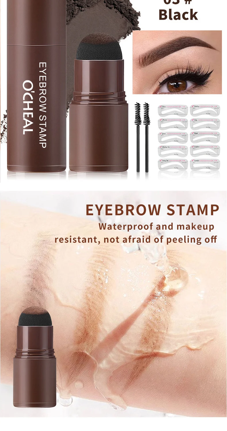 Eyebrow Stamp Kit Instant Brow Shaping Waterproof Powder with Stencils & Brushes 7 eyebrow stamp kit instant brow shaping waterproof sit 7ru72hgu desc 7