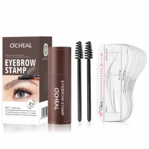 O'CHEAL Perfect Eyebrow Stamp Kit with 1.8g Powder, Stencils, and Brushes for Instant Waterproof Brows