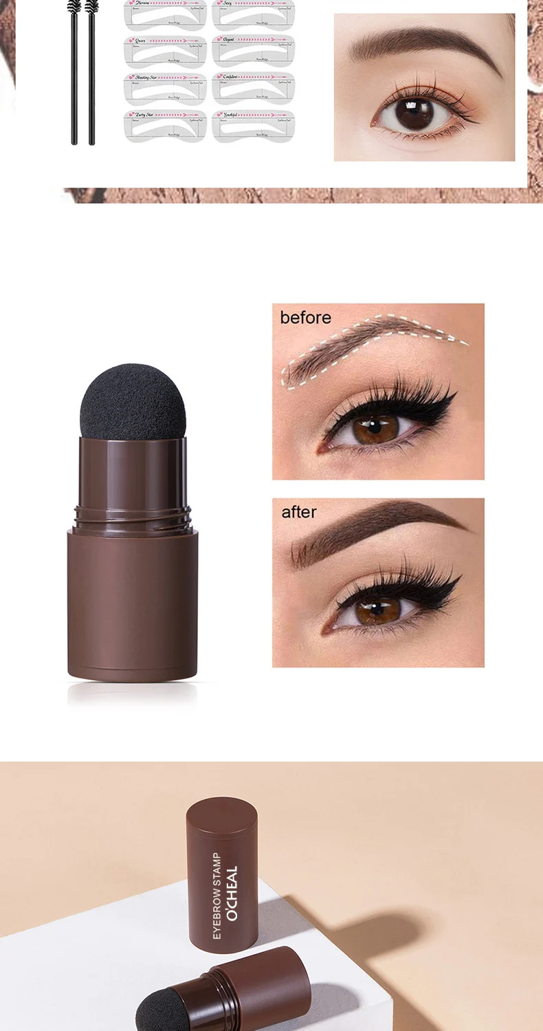 Eyebrow Stamp Kit with Brow Powder and Stencils for Easy Shaping 4 eyebrow stamp kit powder stencils sit 3z5uk4pp desc 4