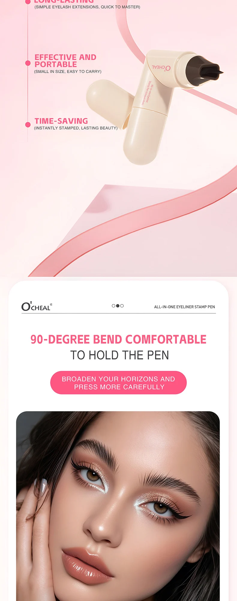Eyeliner Stamp Pen Waterproof Sweatproof Heart Shape Lazy Beginner Eyeliner Stamp Pen 2 eyeliner stamp pen waterproof heart shape beginner sit 5pawepyv desc 2