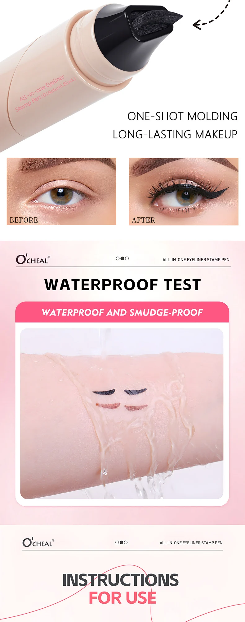 Eyeliner Stamp Pen Waterproof Sweatproof Heart Shape Lazy Beginner Eyeliner Stamp Pen 5 eyeliner stamp pen waterproof heart shape beginner sit 5pawepyv desc 5