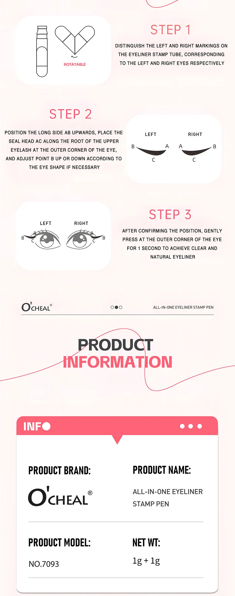 Eyeliner Stamp Pen Waterproof Sweatproof Heart Shape Lazy Beginner Eyeliner Stamp Pen 6 eyeliner stamp pen waterproof heart shape beginner sit 5pawepyv desc 6