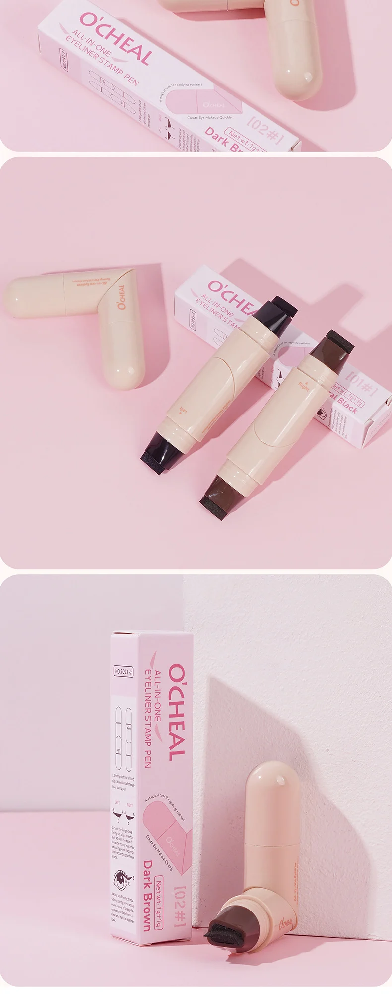Eyeliner Stamp Pen Waterproof Sweatproof Heart Shape Lazy Beginner Eyeliner Stamp Pen 8 eyeliner stamp pen waterproof heart shape beginner sit 5pawepyv desc 8