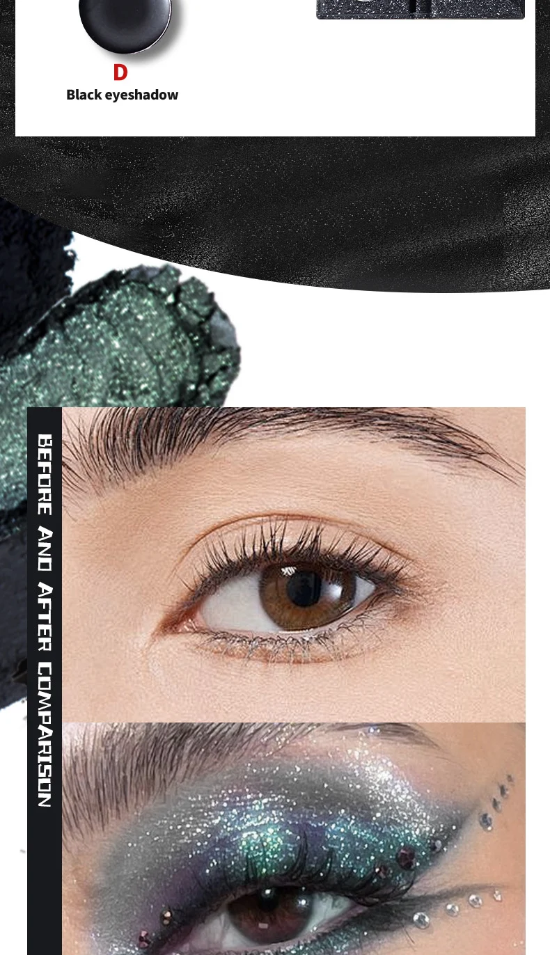 Five-Color Eyeshadow Palette Dark Punk Metallic Shimmer Matte Glitter Smoky Makeup 11 five color eyeshadow palette dark punk metallic shimmer matte sit q8k3dgye desc 11