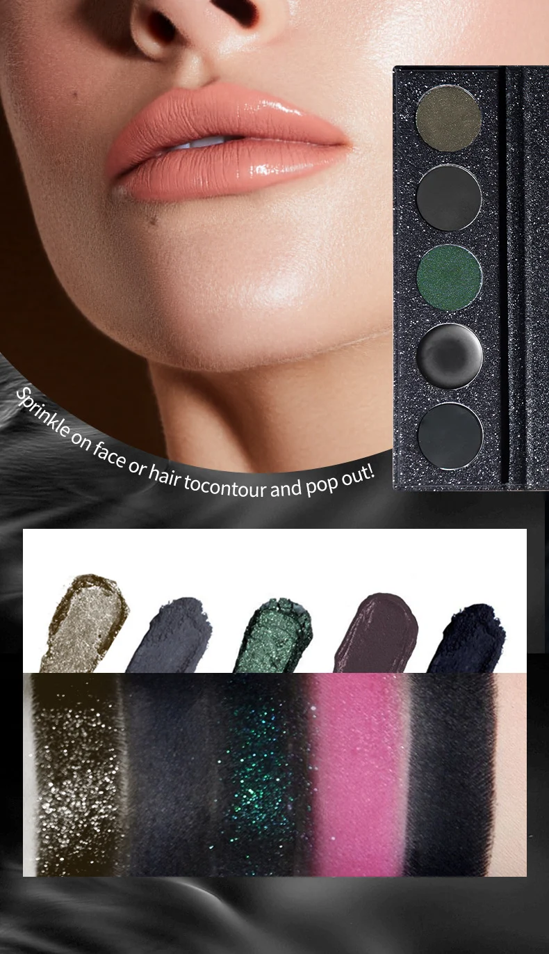 Five-Color Eyeshadow Palette Dark Punk Metallic Shimmer Matte Glitter Smoky Makeup 13 five color eyeshadow palette dark punk metallic shimmer matte sit q8k3dgye desc 13