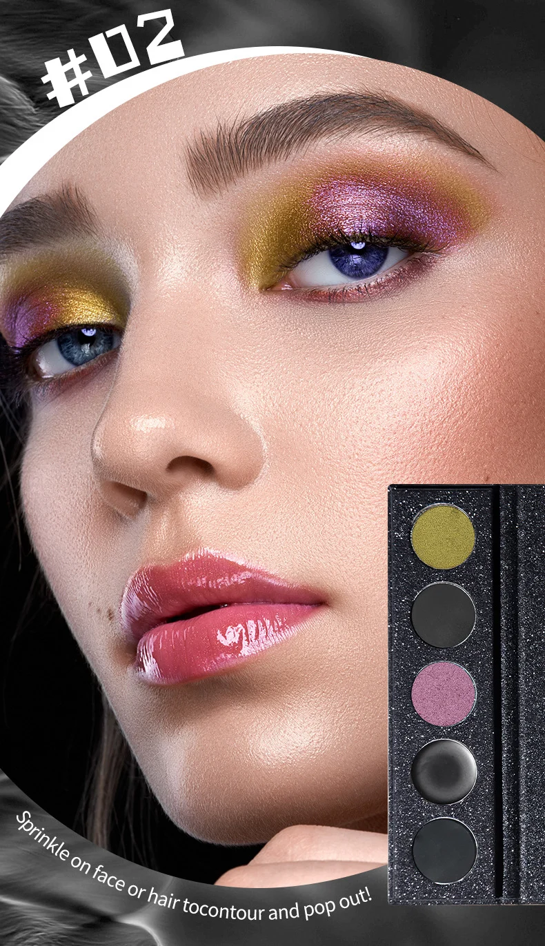 Five-Color Eyeshadow Palette Dark Punk Metallic Shimmer Matte Glitter Smoky Makeup 14 five color eyeshadow palette dark punk metallic shimmer matte sit q8k3dgye desc 14