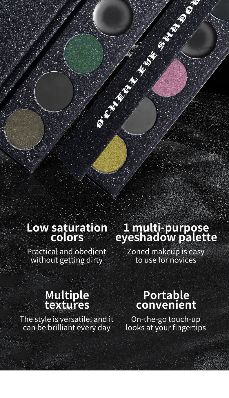 Five-Color Eyeshadow Palette Dark Punk Metallic Shimmer Matte Glitter Smoky Makeup 6 five color eyeshadow palette dark punk metallic shimmer matte sit q8k3dgye desc 6
