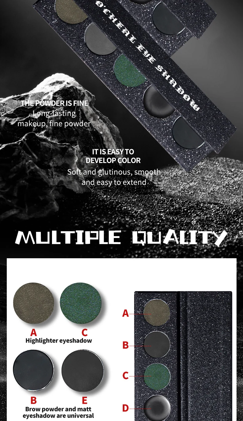 Five-Color Eyeshadow Palette Dark Punk Metallic Shimmer Matte Glitter Smoky Makeup 9 five color eyeshadow palette dark punk metallic shimmer matte sit q8k3dgye desc 9