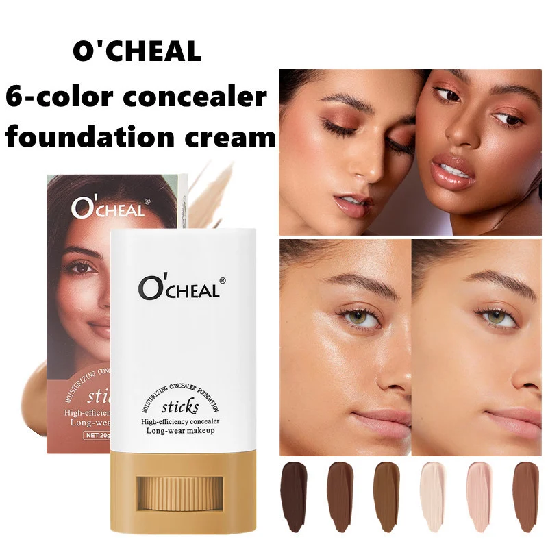 foundation-stick-high-coverage-concealer-cream-long-wearing-sit-q7qdaz33-1 O'CHEAL High-Coverage Foundation Stick with Moisturizing Formula and 6 Shades for Flawless Finish