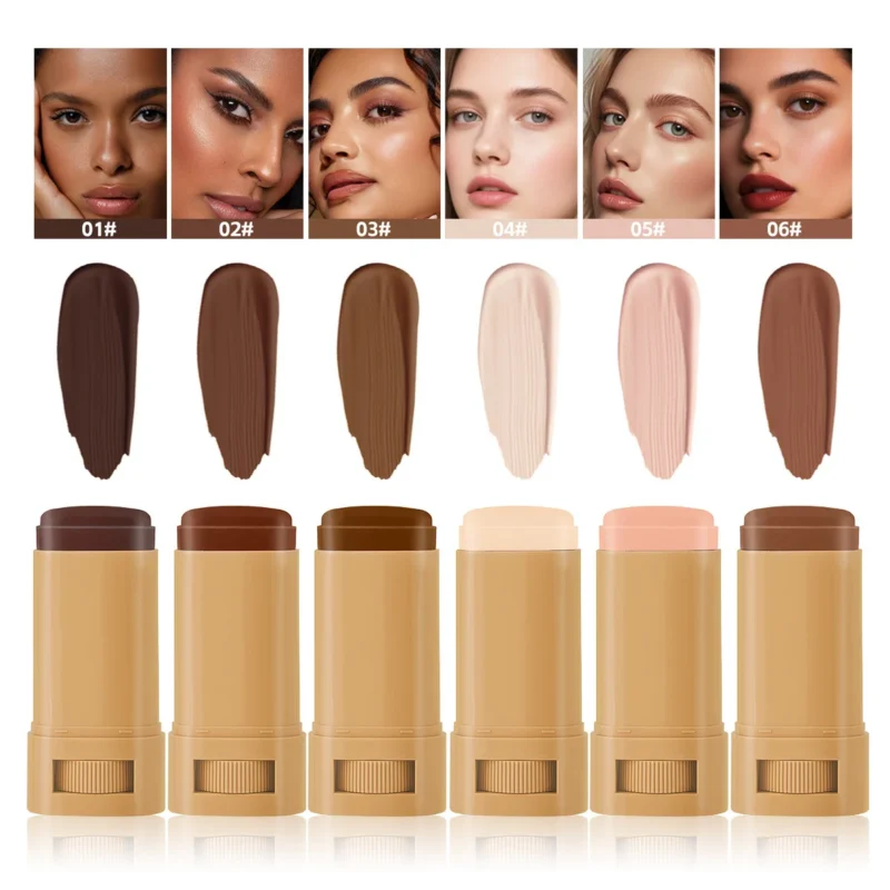 O'CHEAL Rotating Foundation Stick with Concealer for Long-lasting Matte Makeup in 6 Shades