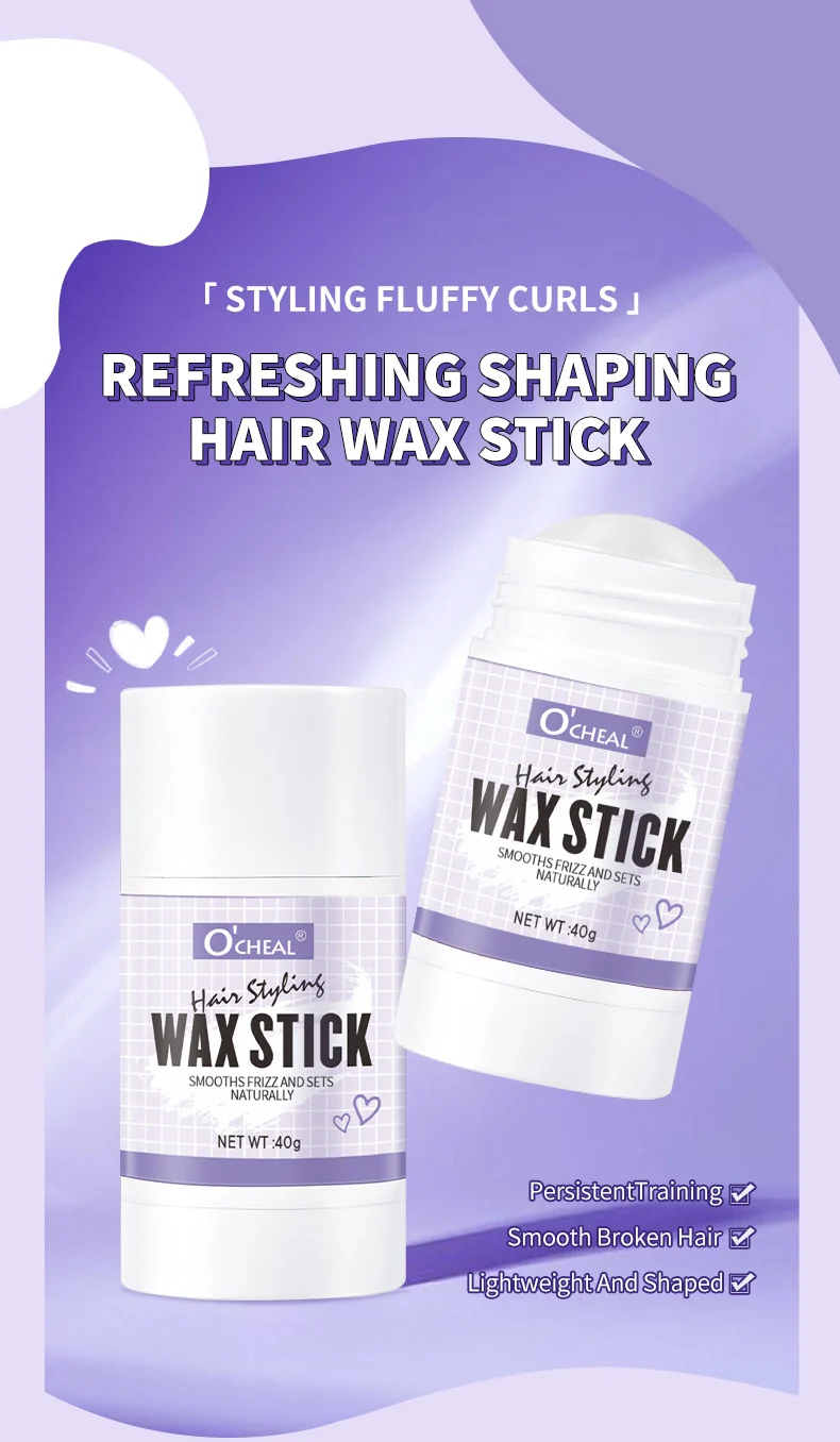 Hair Wax Stick for Flyaways and Styling Refreshing Shaping Non-Greasy 40g 1 hair wax stick flyaways styling refreshing shaping non greasy sit jave24qc desc 1