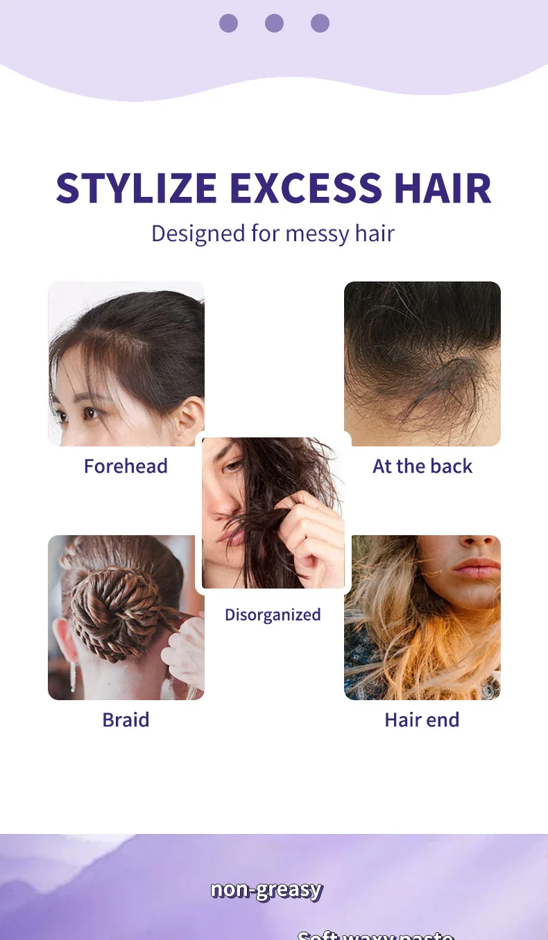 Hair Wax Stick for Flyaways and Styling Refreshing Shaping Non-Greasy 40g 2 hair wax stick flyaways styling refreshing shaping non greasy sit jave24qc desc 2