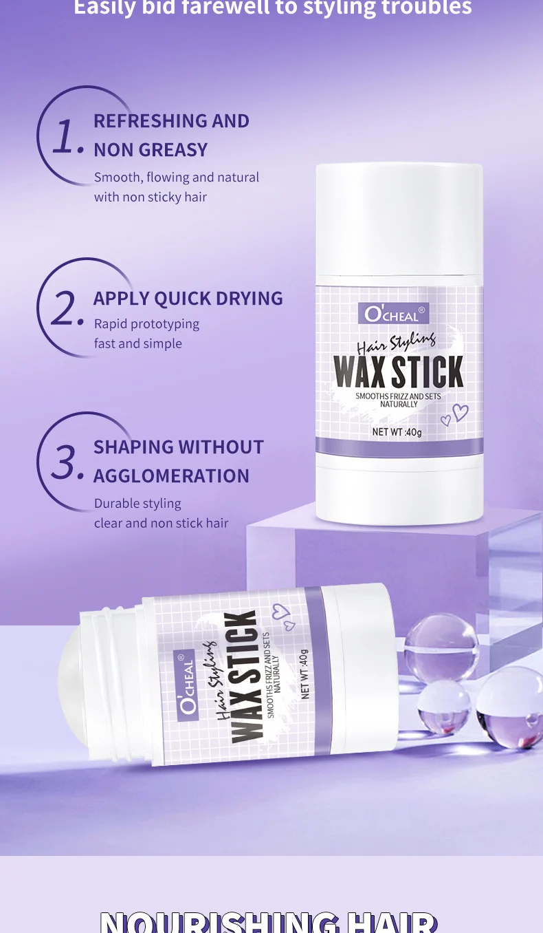 Hair Wax Stick for Flyaways and Styling Refreshing Shaping Non-Greasy 40g 6 hair wax stick flyaways styling refreshing shaping non greasy sit jave24qc desc 6