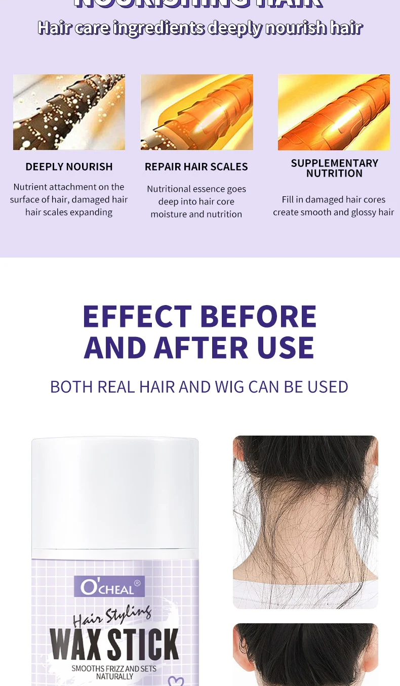 Hair Wax Stick for Flyaways and Styling Refreshing Shaping Non-Greasy 40g 7 hair wax stick flyaways styling refreshing shaping non greasy sit jave24qc desc 7