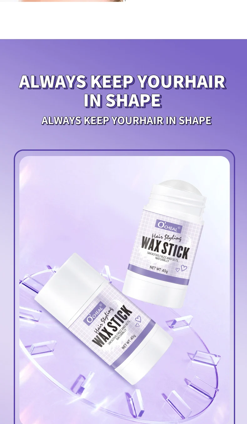 Hair Wax Stick for Flyaways and Styling Refreshing Shaping Non-Greasy 40g 9 hair wax stick flyaways styling refreshing shaping non greasy sit jave24qc desc 9