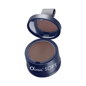 O'CHEAL SOFT Mist Hairline Powder in a compact case with built-in mirror and sponge applicator for filling hairlines and contouring