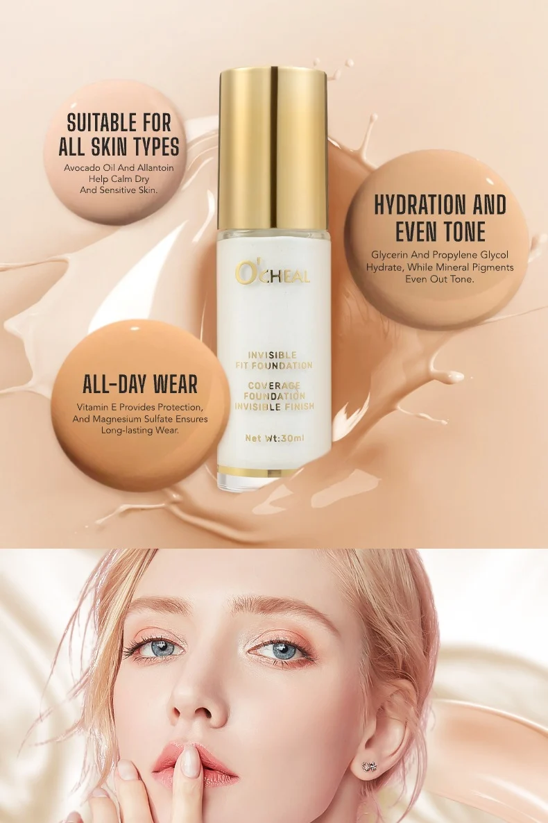 Invisible Fit Foundation Flawless Coverage BB Cream 30ml Natural Long-Lasting Skin Hydrating Makeup 3 invisible fit foundation flawless coverage bb cream 30ml sit 85m9jp89 desc 3