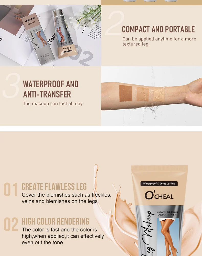 Leg Makeup Waterproof Self Tanner 100g Enhances Natural Tone Airbrush Smooth Finish 11 leg makeup waterproof self tanner 100g sit 4q4xtrn8 desc 11