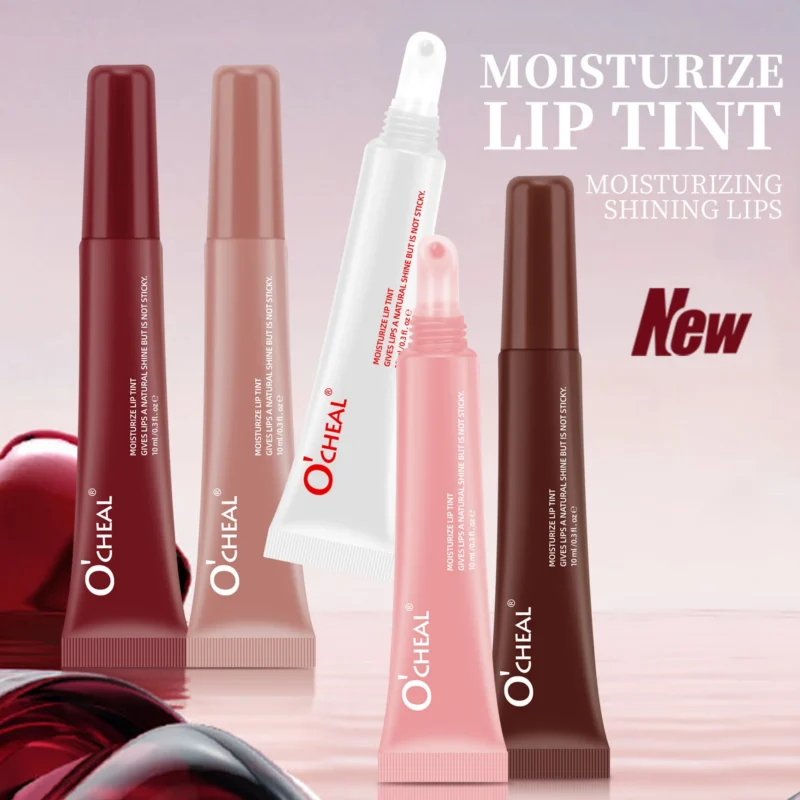 lip-gloss-lip-tint-plumping-hydrating-gloss-10ml-sit-s8f4w5mt-1 O'CHEAL Hydrating Lip Gloss and Tint in 5 shades for plump, shiny, non-sticky lips