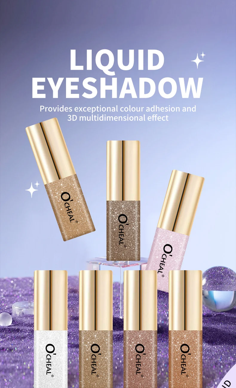 Liquid Eyeshadow with Glitter Highlighter Effect, Mini Shimmer Eye Glow for Sparkling 3D Look 1 liquid eyeshadow glitter highlighter mini shimmer sparkling 3d sit csgdmnn2 desc 1
