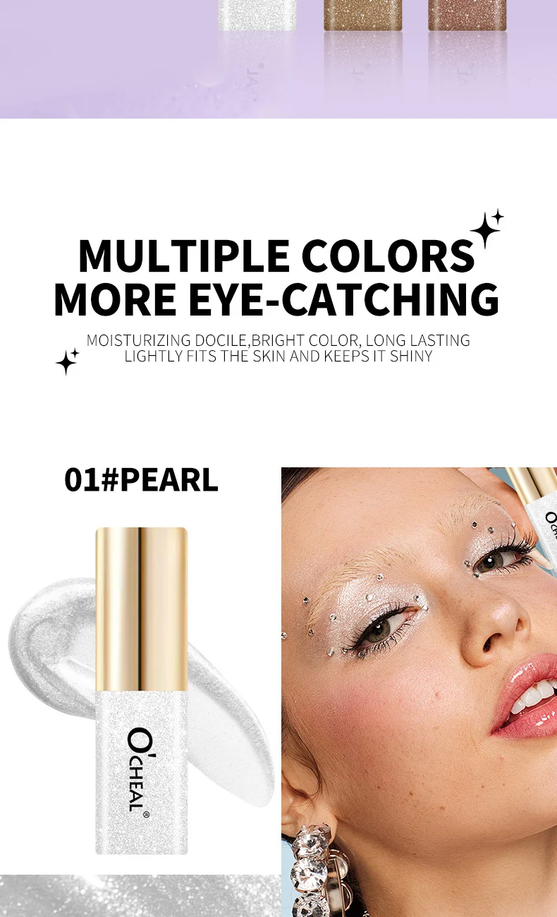 Liquid Eyeshadow with Glitter Highlighter Effect, Mini Shimmer Eye Glow for Sparkling 3D Look 7 liquid eyeshadow glitter highlighter mini shimmer sparkling 3d sit csgdmnn2 desc 7