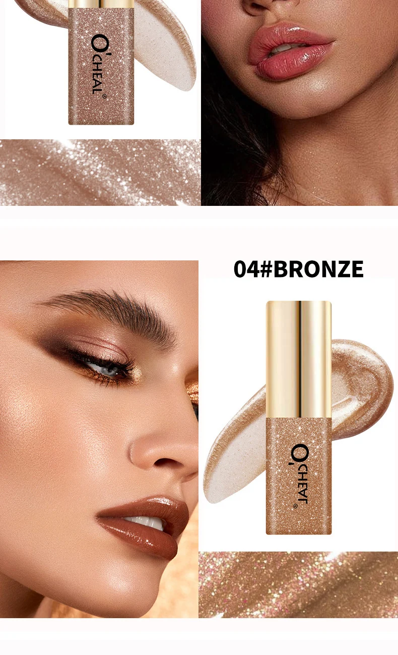 Liquid Eyeshadow with Glitter Highlighter Effect, Mini Shimmer Eye Glow for Sparkling 3D Look 9 liquid eyeshadow glitter highlighter mini shimmer sparkling 3d sit csgdmnn2 desc 9