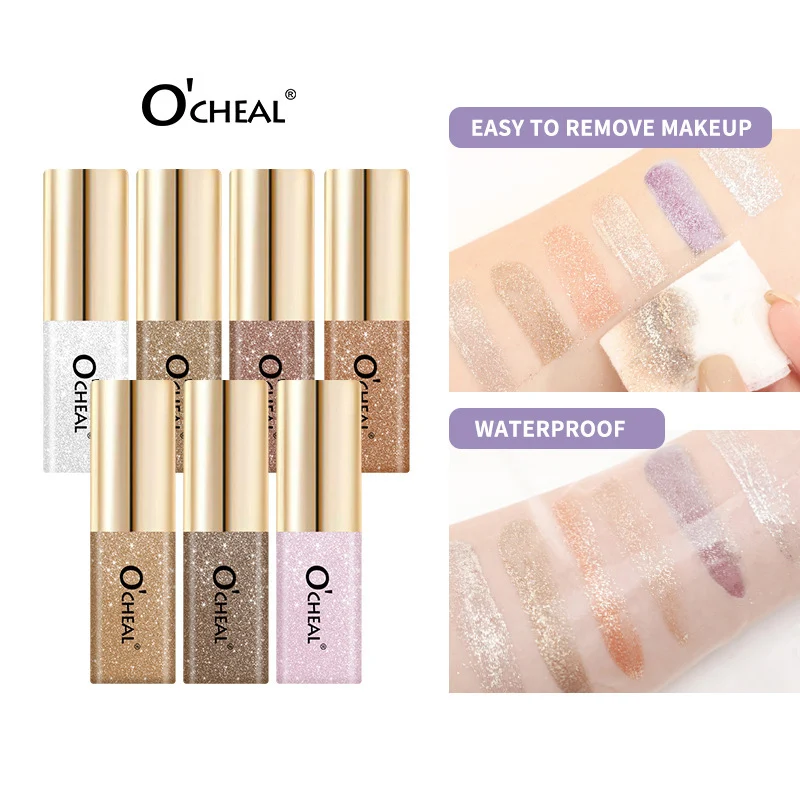 liquid-eyeshadow-glitter-mini-7-colors-sit-675pduwd-1 O'CHEAL Mini Liquid Glitter Eyeshadow in 7 shimmering shades for waterproof, long-lasting eye makeup.