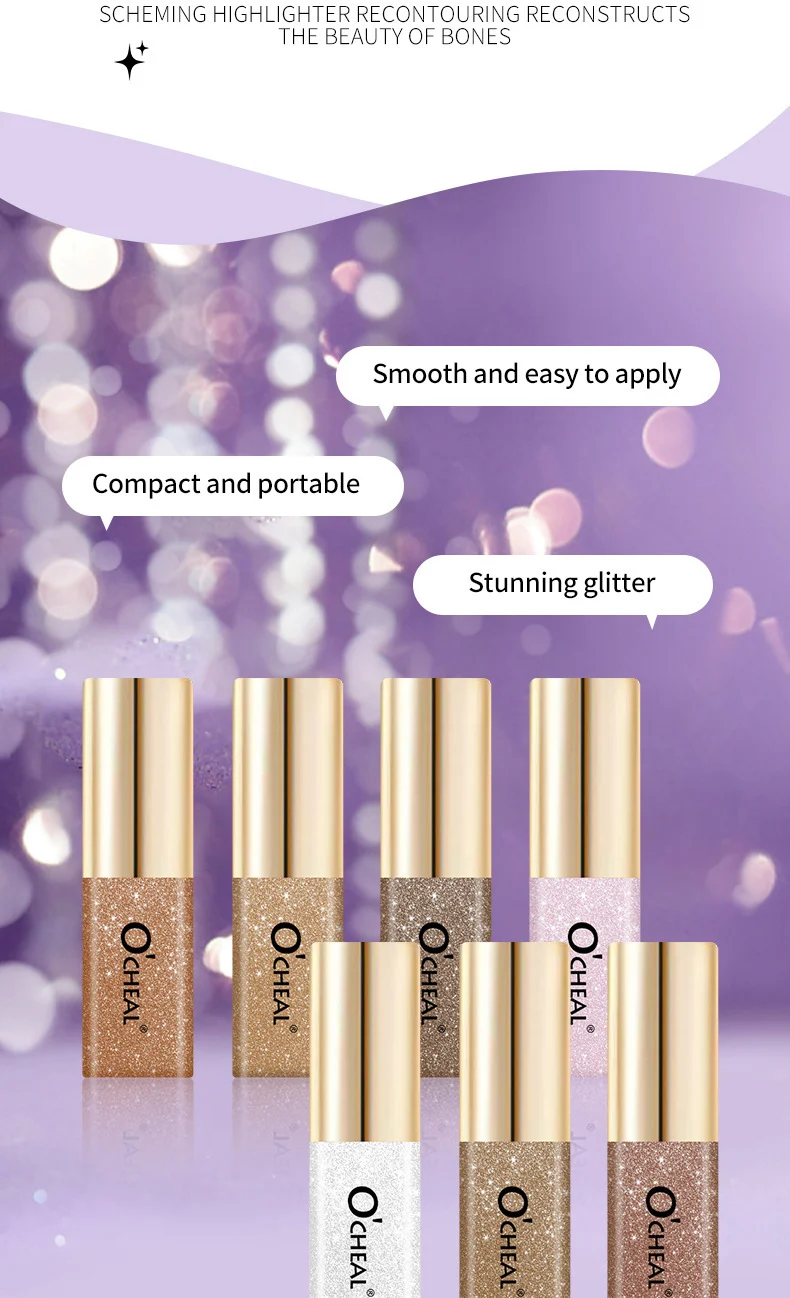 Liquid Eyeshadow Glitter & Glow Mini 7 Colors Waterproof Long-Lasting Shimmer Highlighter 6 liquid eyeshadow glitter mini 7 colors sit 675pduwd desc 6