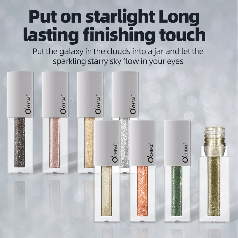 liquid-eyeshadow-shimmer-highlighter-glitter-4ml-sit-zuwgwnxd-1 O'CHEAL Shimmer Liquid Eyeshadow with Fine Glitter for Sparkling Eye Makeup, 4ml