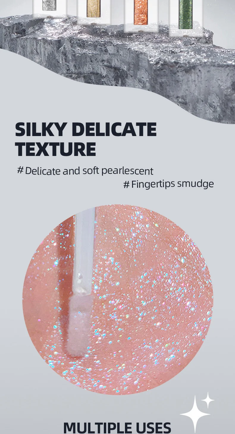 Liquid Eyeshadow Shimmer Highlighter Glitter Eyeshadow for Stage Makeup 2 liquid eyeshadow shimmer highlighter glitter 4ml sit zuwgwnxd desc 2