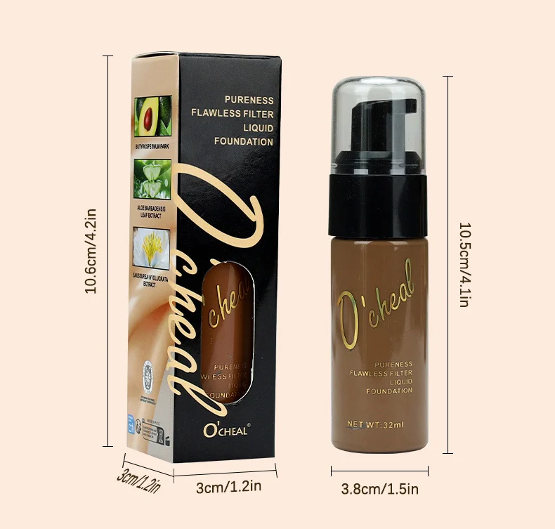 Liquid Foundation 4-Color Long-Lasting Waterproof Oil Control Concealer 32ml 18 liquid foundation long lasting concealer 32ml sit bjehk8sd desc 18