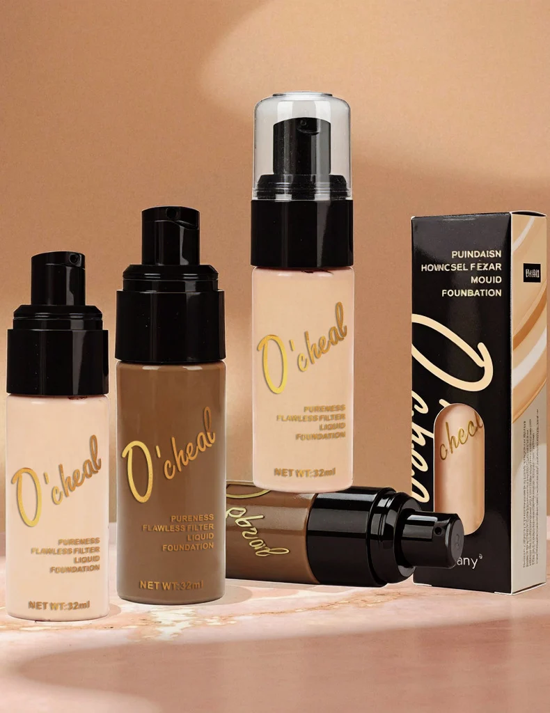 Liquid Foundation 4-Color Long-Lasting Waterproof Oil Control Concealer 32ml 19 liquid foundation long lasting concealer 32ml sit bjehk8sd desc 19