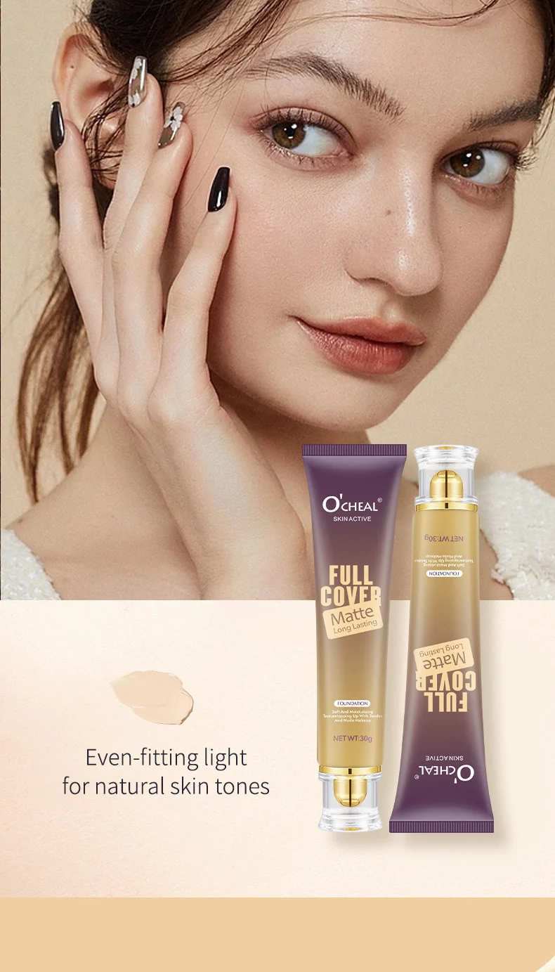 Long Lasting Liquid Foundation Skin-Active Full Cover Matte Flawless 24h Breathable Moisturizing Foundation Makeup 12 long lasting liquid foundation skin active full cover sit uwv683fw desc 12
