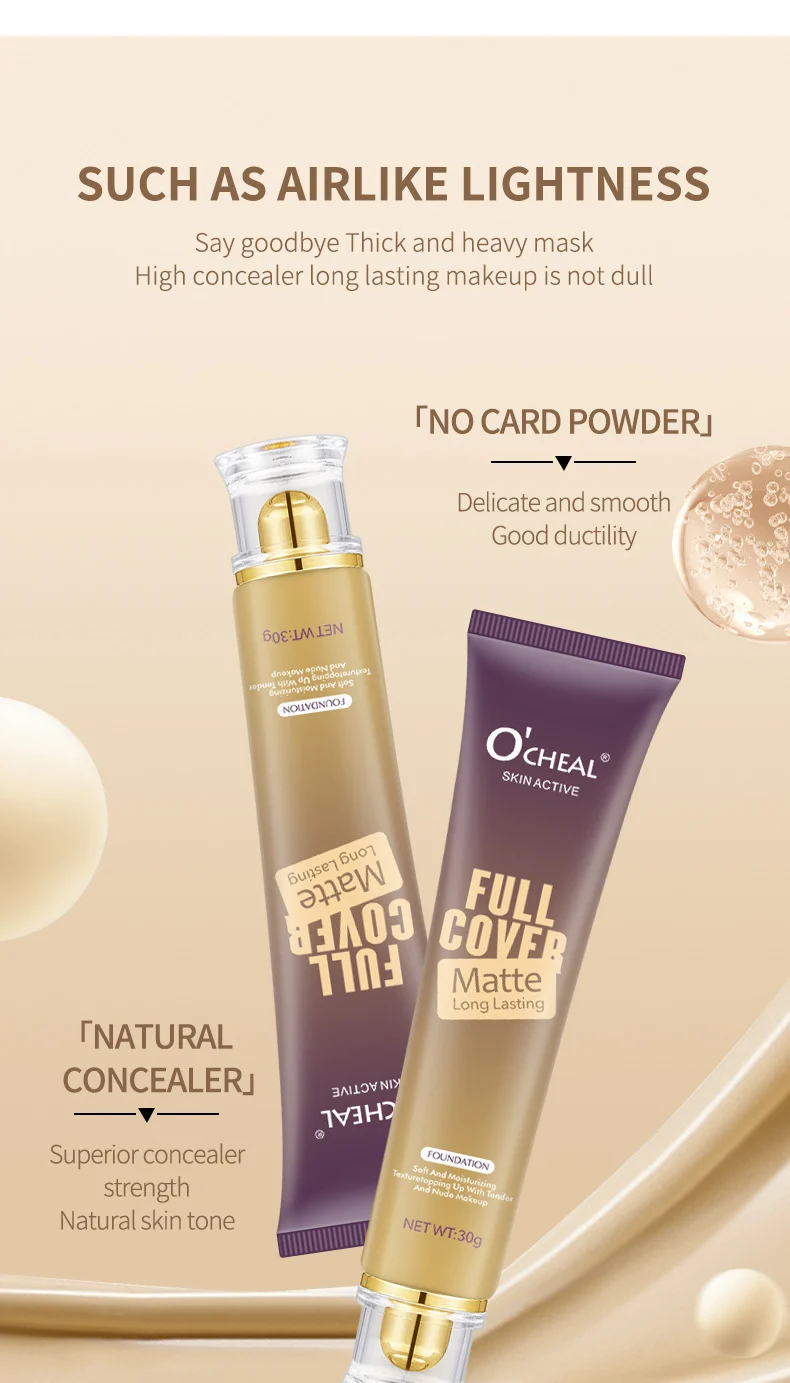 Long Lasting Liquid Foundation Skin-Active Full Cover Matte Flawless 24h Breathable Moisturizing Foundation Makeup 6 long lasting liquid foundation skin active full cover sit uwv683fw desc 6
