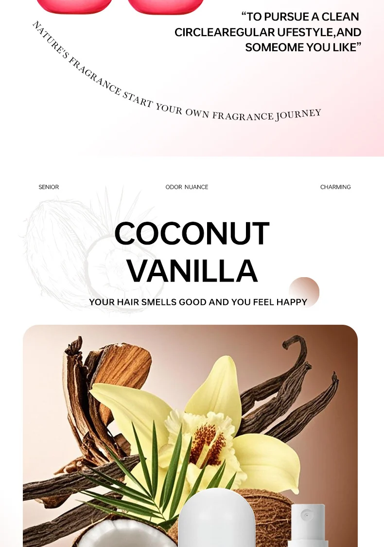 Long Lasting Perfume Spray for Women, Wilderness Rose & Coconut Vanilla Fragrance, 70g 15 long lasting perfume spray wilderness rose coconut vanilla sit xkrswgwu desc 15