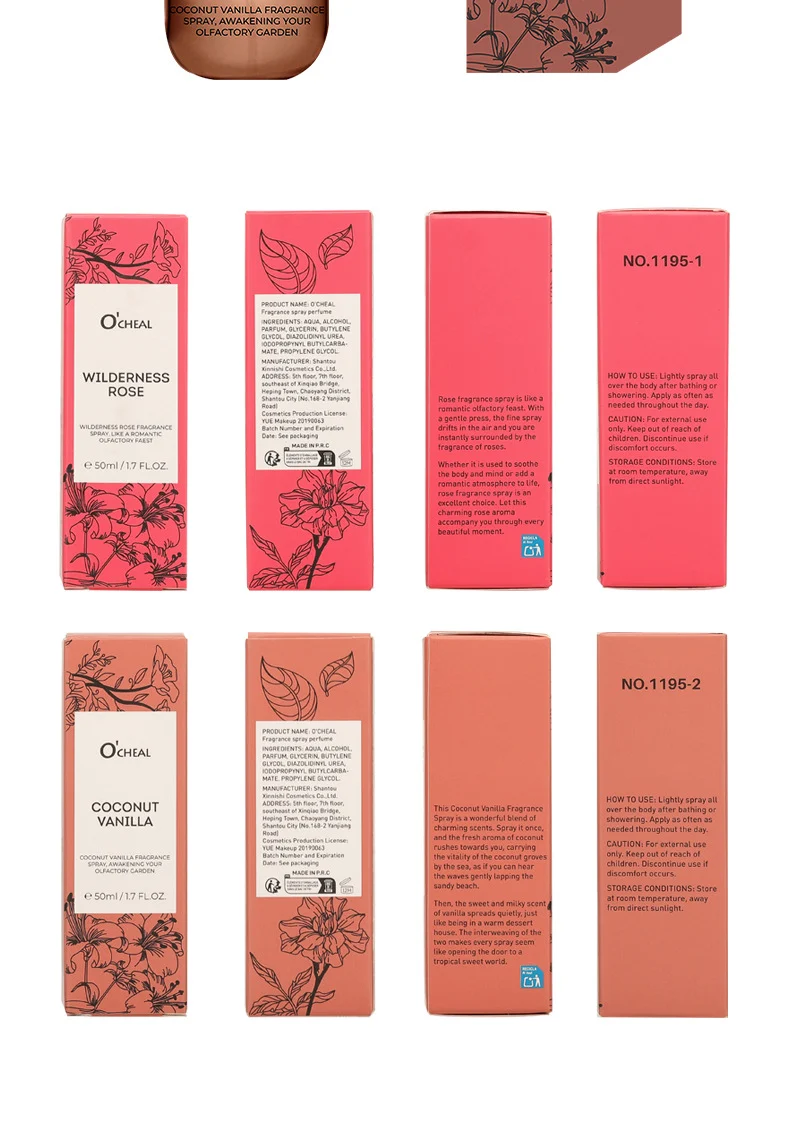 Long Lasting Perfume Spray for Women, Wilderness Rose & Coconut Vanilla Fragrance, 70g 20 long lasting perfume spray wilderness rose coconut vanilla sit xkrswgwu desc 20