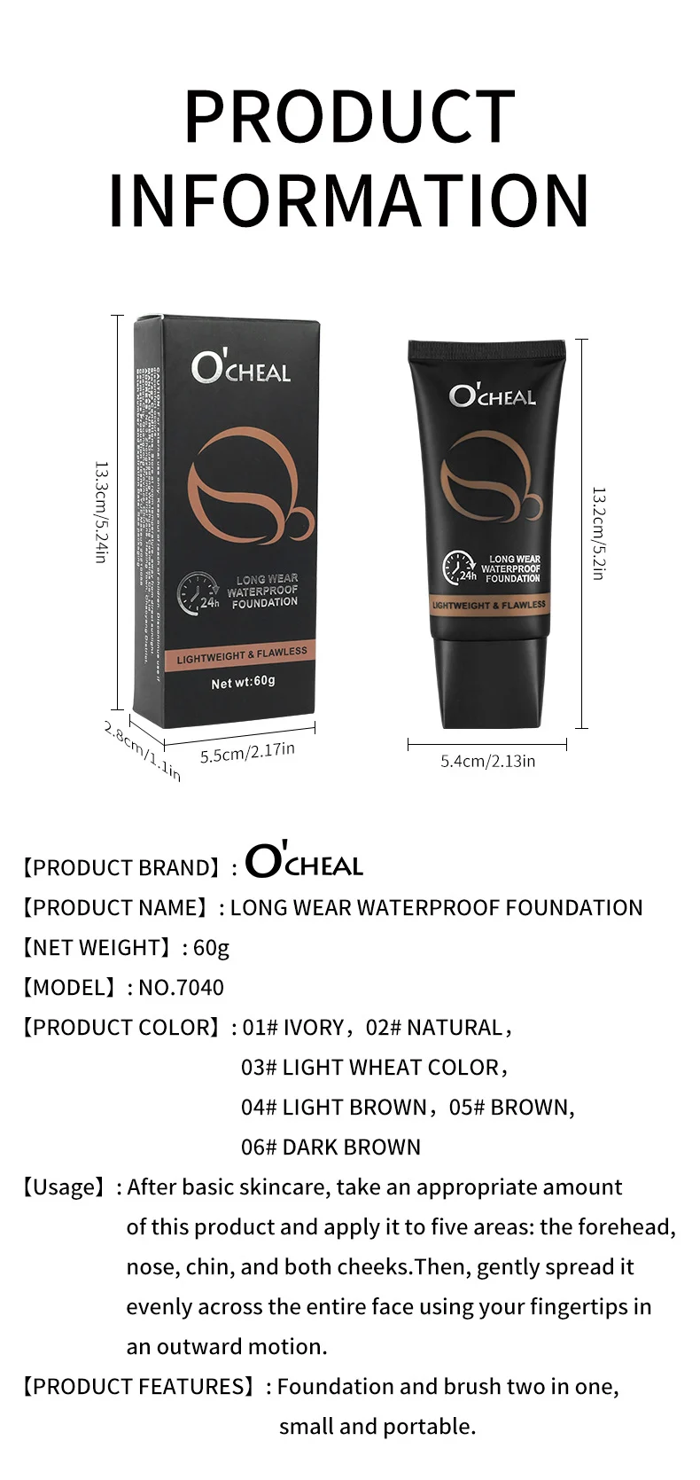Long Wear Waterproof Foundation Full Coverage Makeup with Brush 17 long wear waterproof foundation full coverage brush sit kddxpydw desc 17
