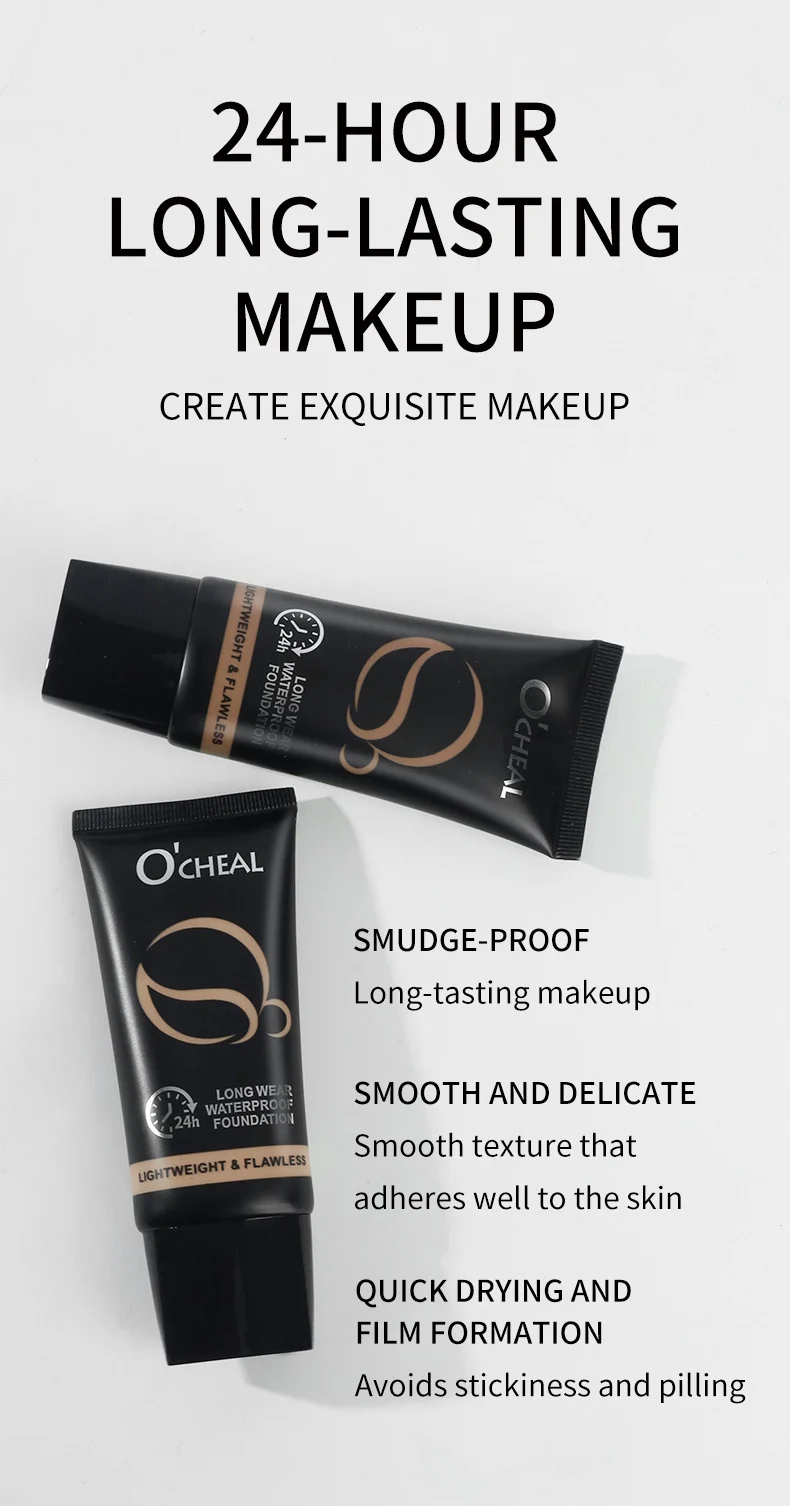 Long Wear Waterproof Foundation Full Coverage Makeup with Brush 7 long wear waterproof foundation full coverage brush sit kddxpydw desc 7