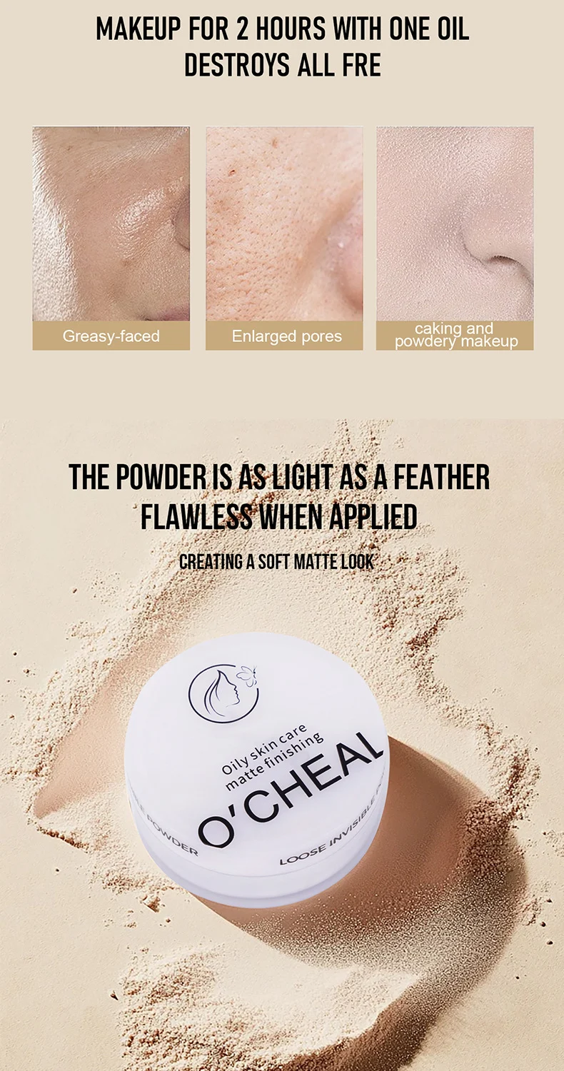 Loose Invisible Powder Oil Control Setting Powder Silky Matte Finish Poreless Long-Lasting Makeup 7 loose invisible powder oil control setting powder sit 6pz3cfcu desc 7